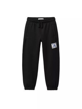 Zara Black Kids Sweatpants with Patch Detail